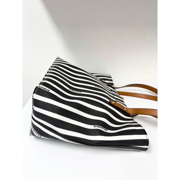 Brahmin All Day Signature Striped Tote Bag Black & White - Picture 5 of 11